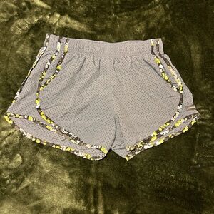 Calvin Klein Grey Running Shorts with Yellow Floral Trim